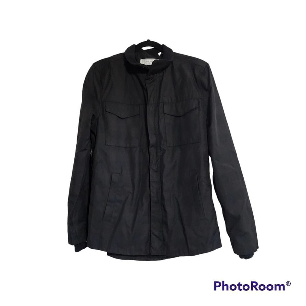 Five Four mens jacket S Black Zip Fronts Pockets
